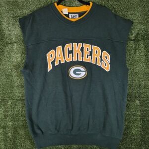 Vintage Green Bay Packers Sleeveless Sweatshirt Mens Medium Lee Sport Cutoff NFL